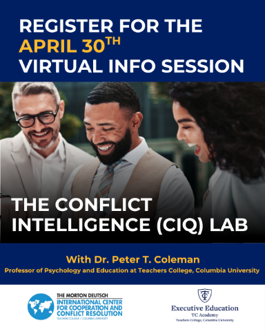 Promotional flyer for a virtual info session on April 30th for 