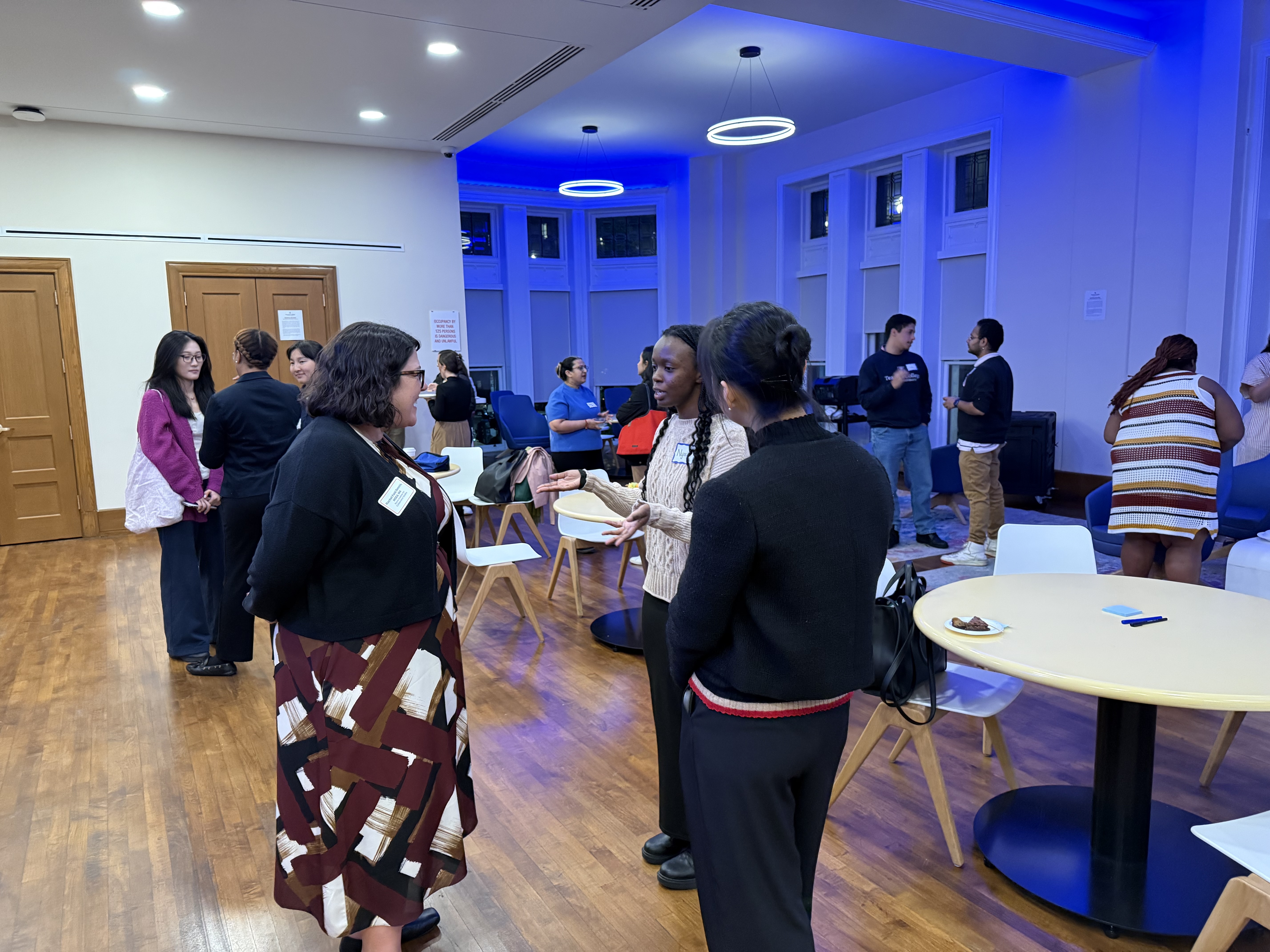 Students and alumni networking at a career workshop
