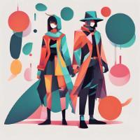 AI-generated abstract illustration of different cosplay characters