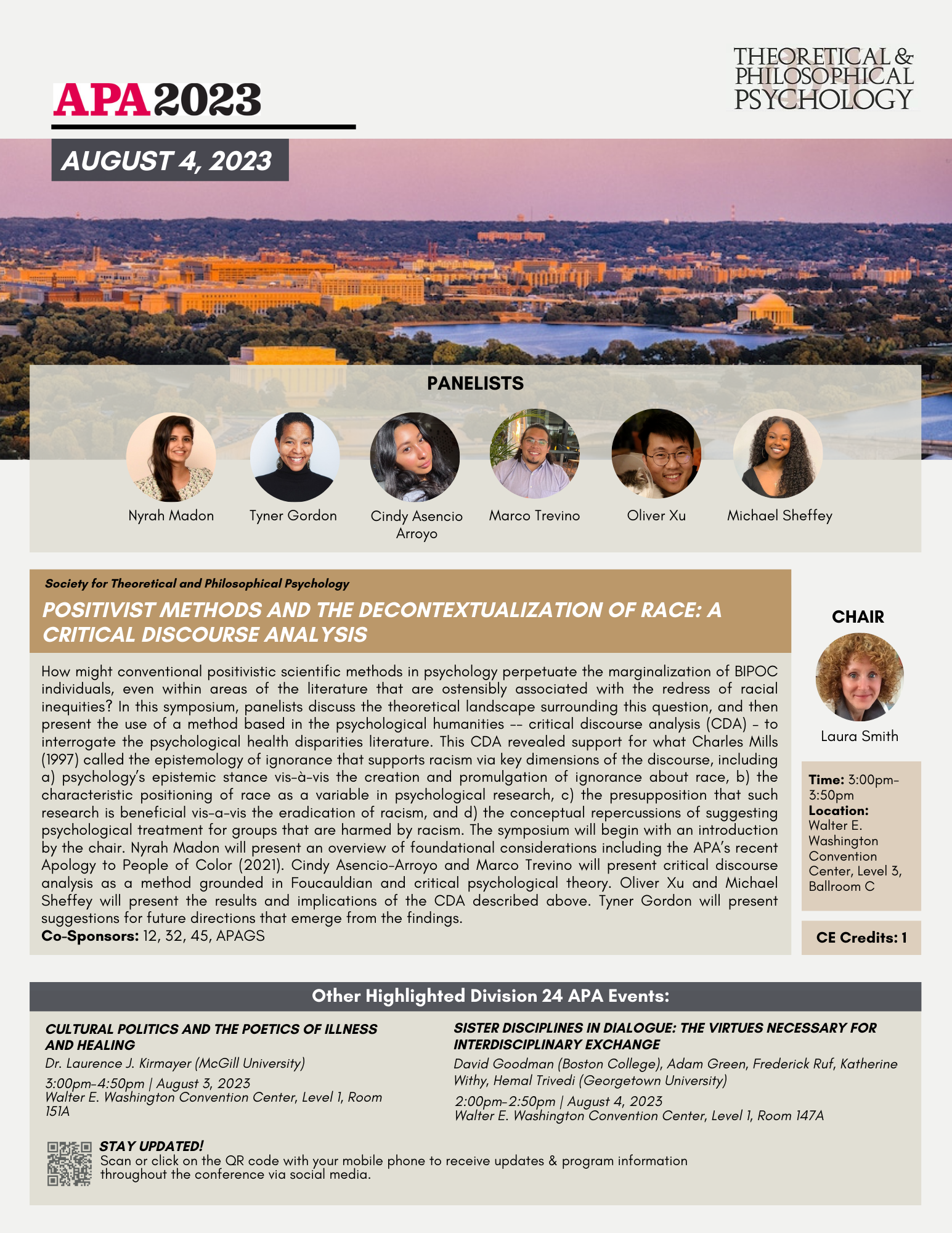 APA 2023 event flier with event details