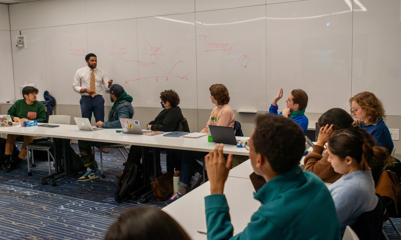 Students and faculty attend a lecture