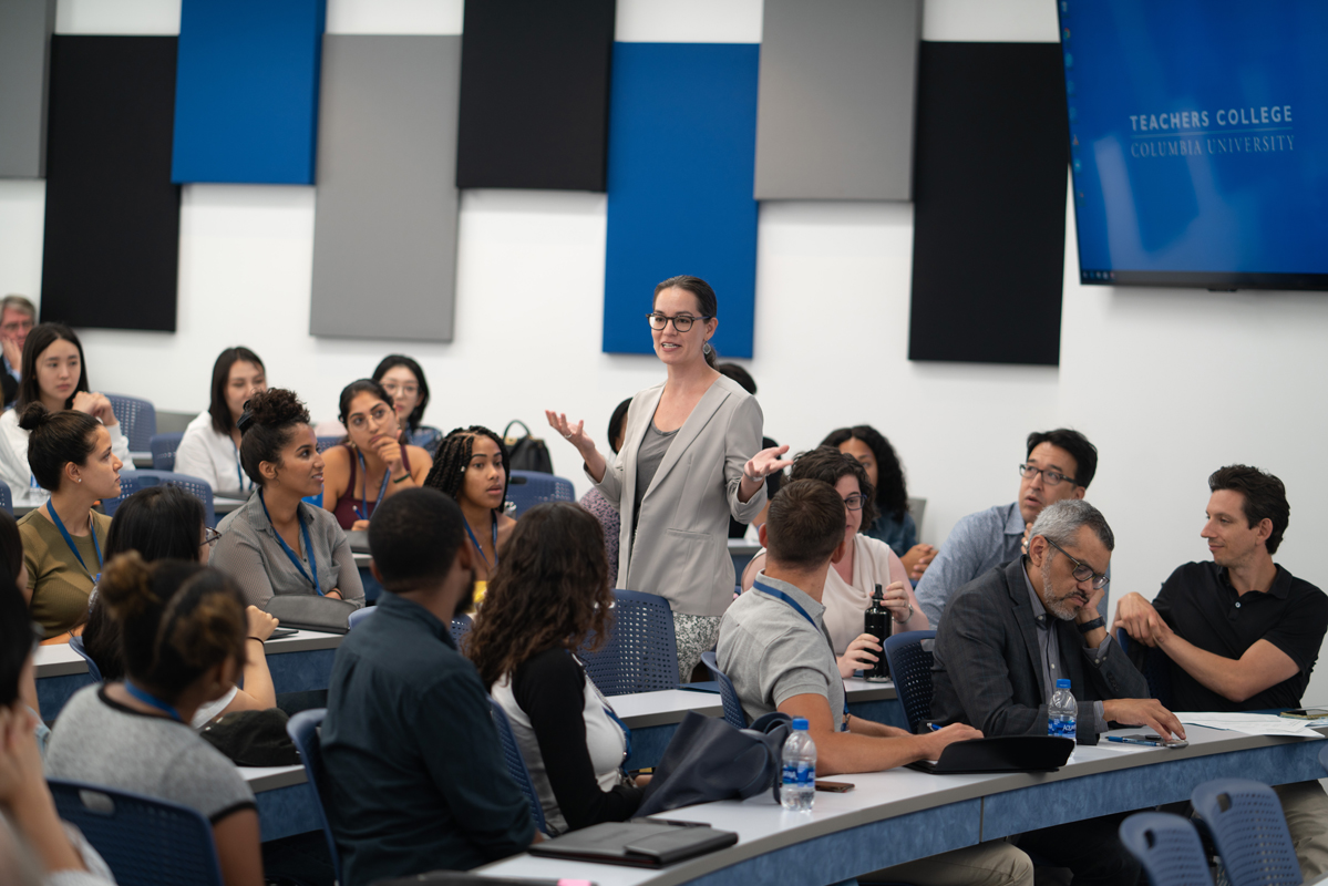 Faculty members give an engaging talk