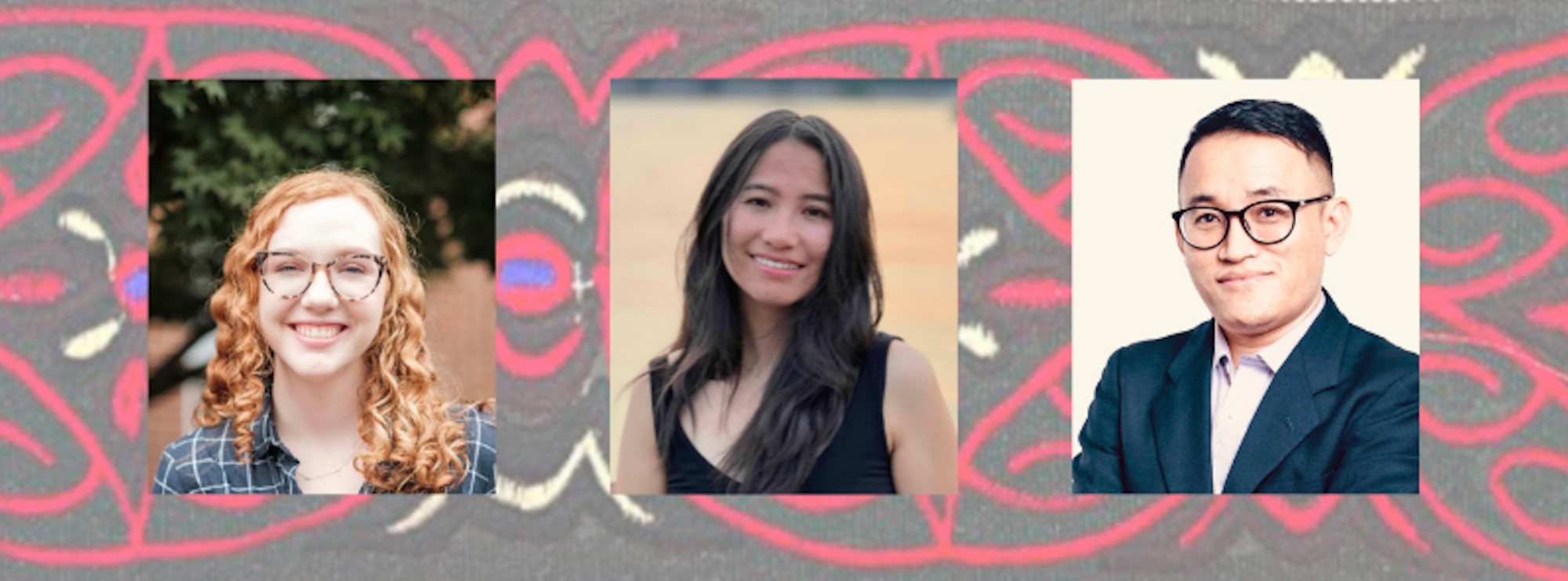 Associate Professor Prem Phyak with two doctoral students of the Department Anna Burns (Anthropology) and Tsewang Chuskit (International & Comparative Education)