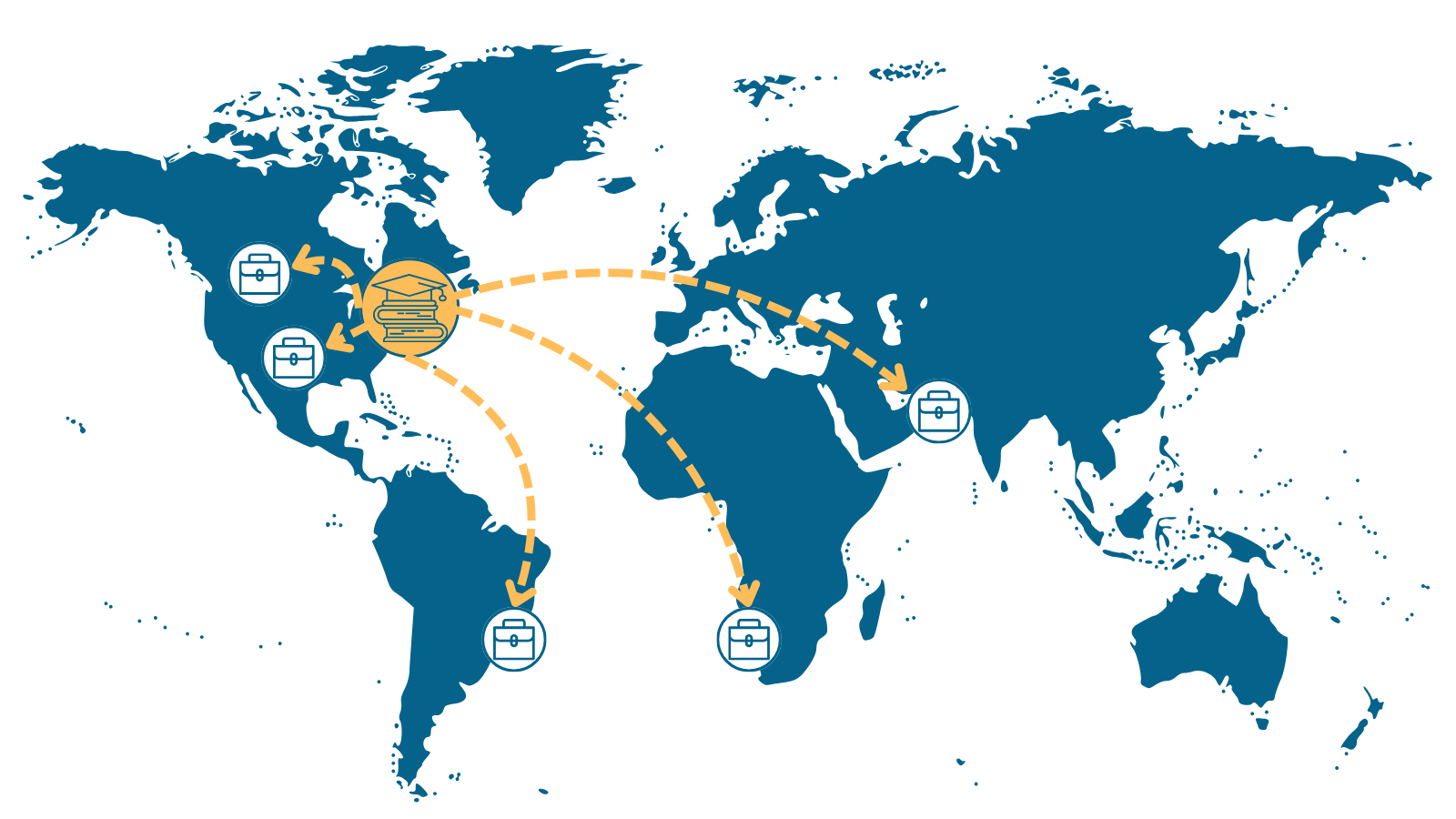 World map of graduates