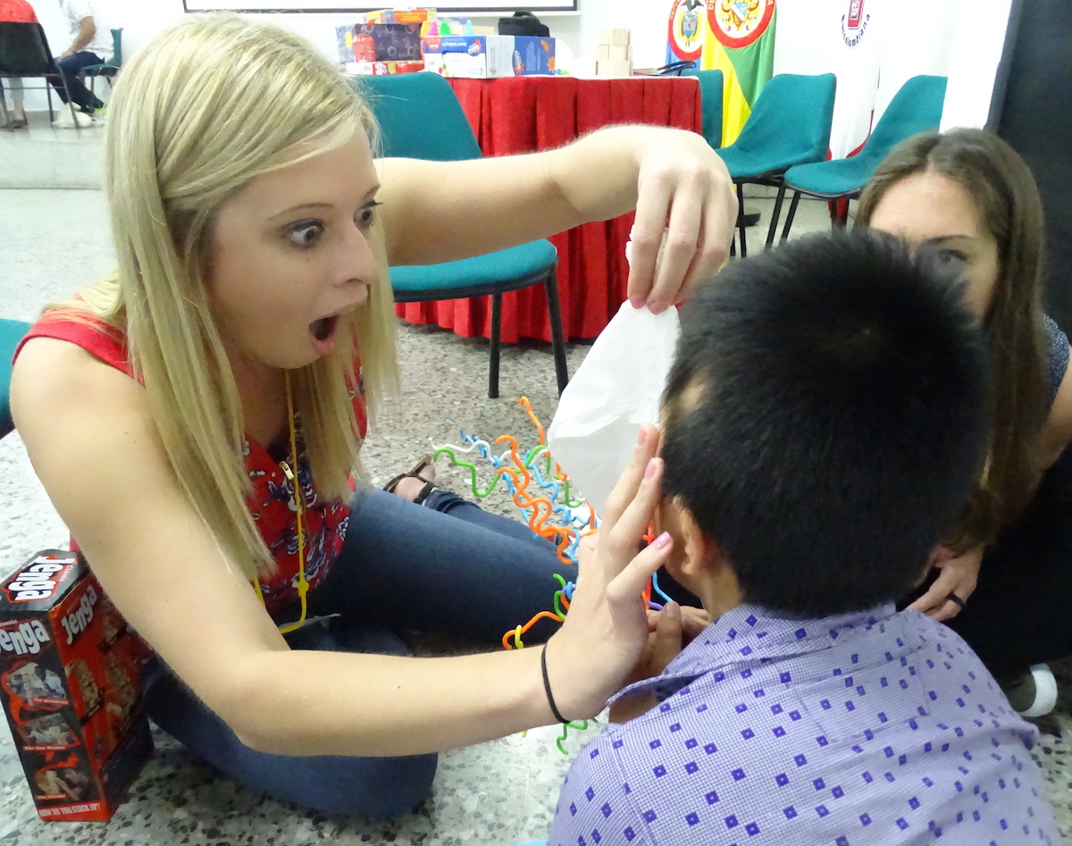 Students with interacting with child