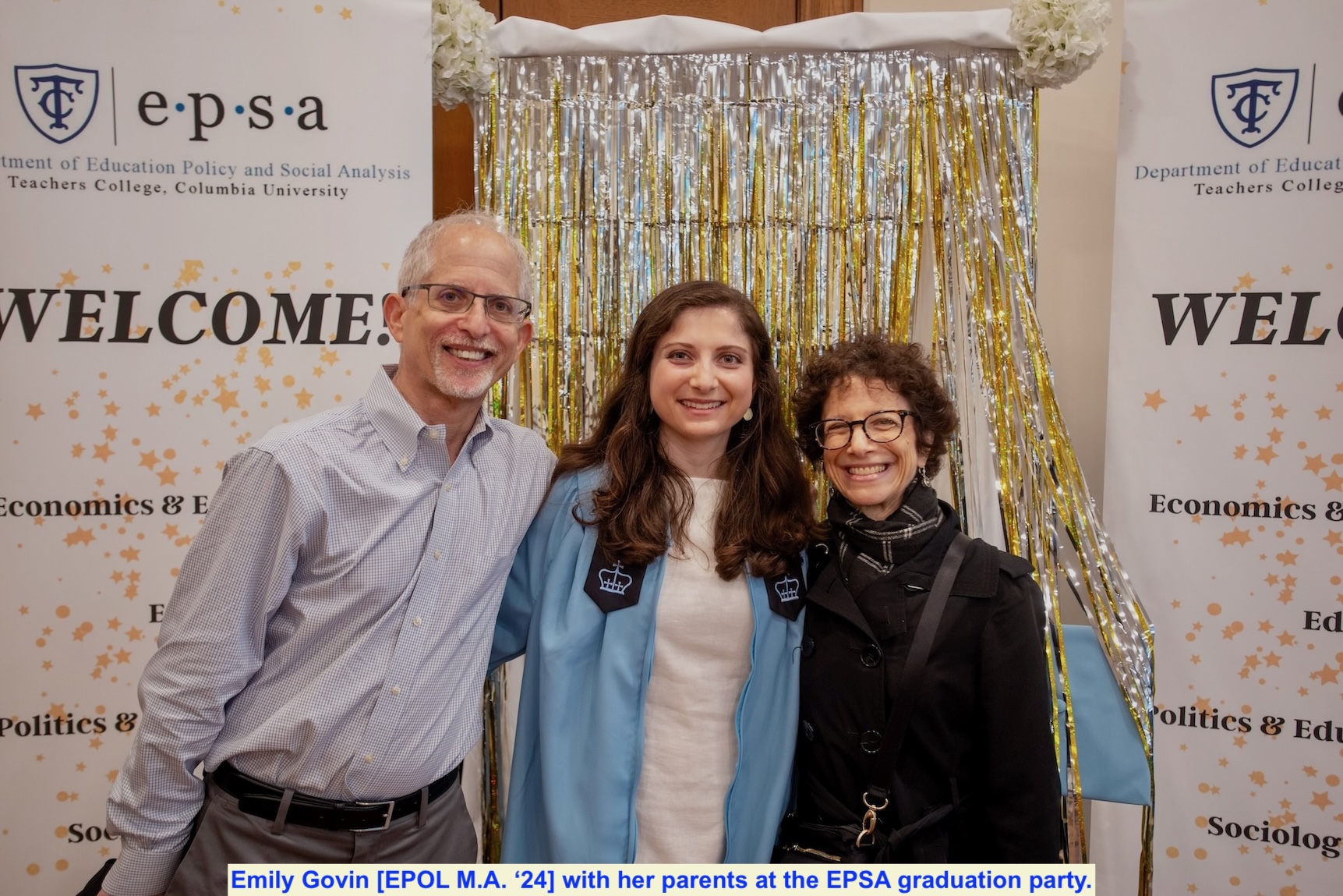 Emily Glovin with her parents