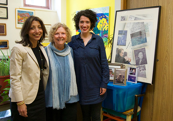 CLOSET ARCHIVISTS Janet Miller, Professor of English Education (center) with doctoral students Beth Semaya (left) and Maya Pindyck.