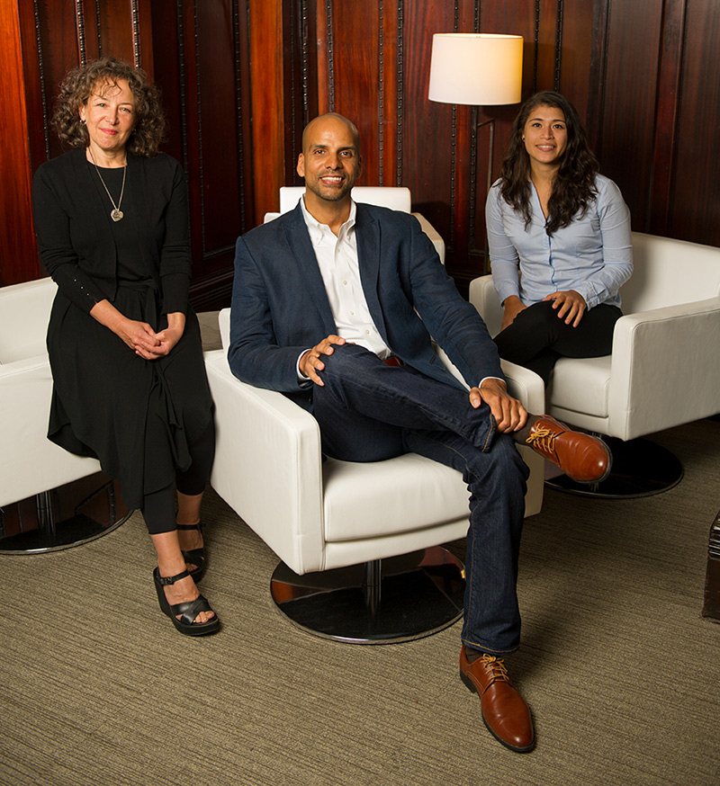 THE EQUITY TEAM Jessica Wolff, CEE’s Director of Education Policy & Research; Joe Rogers, Jr., CEE’s Director of Public Engagement; and Paloma Garcia, CEE Program Associate (Photo Credit: John Emerson)