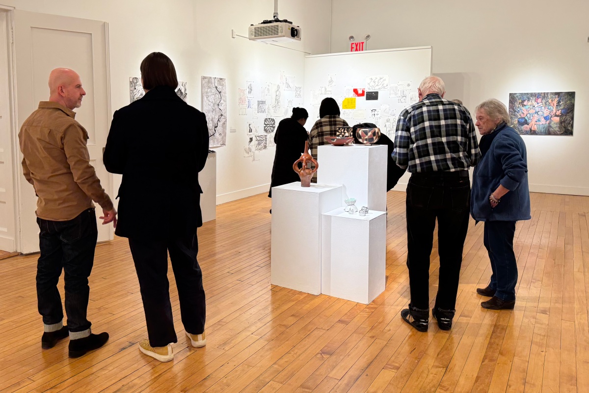 Guests at the Macy Gallery's Fall Studio Works show.