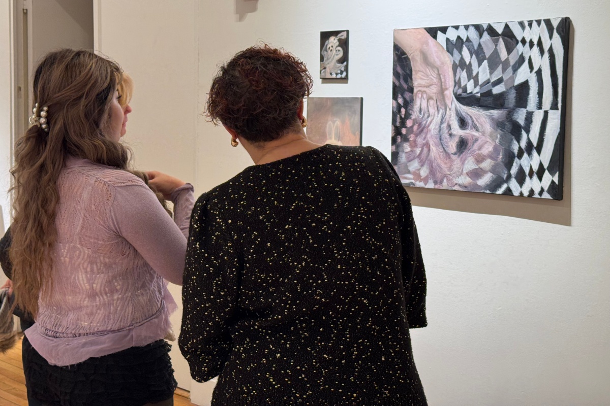 Guests at the Macy Gallery's Fall Studio Works show.