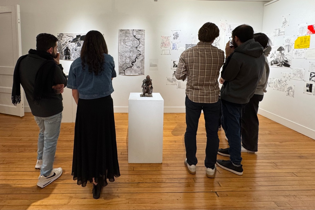 Guests at the Macy Gallery's Fall Studio Works show.