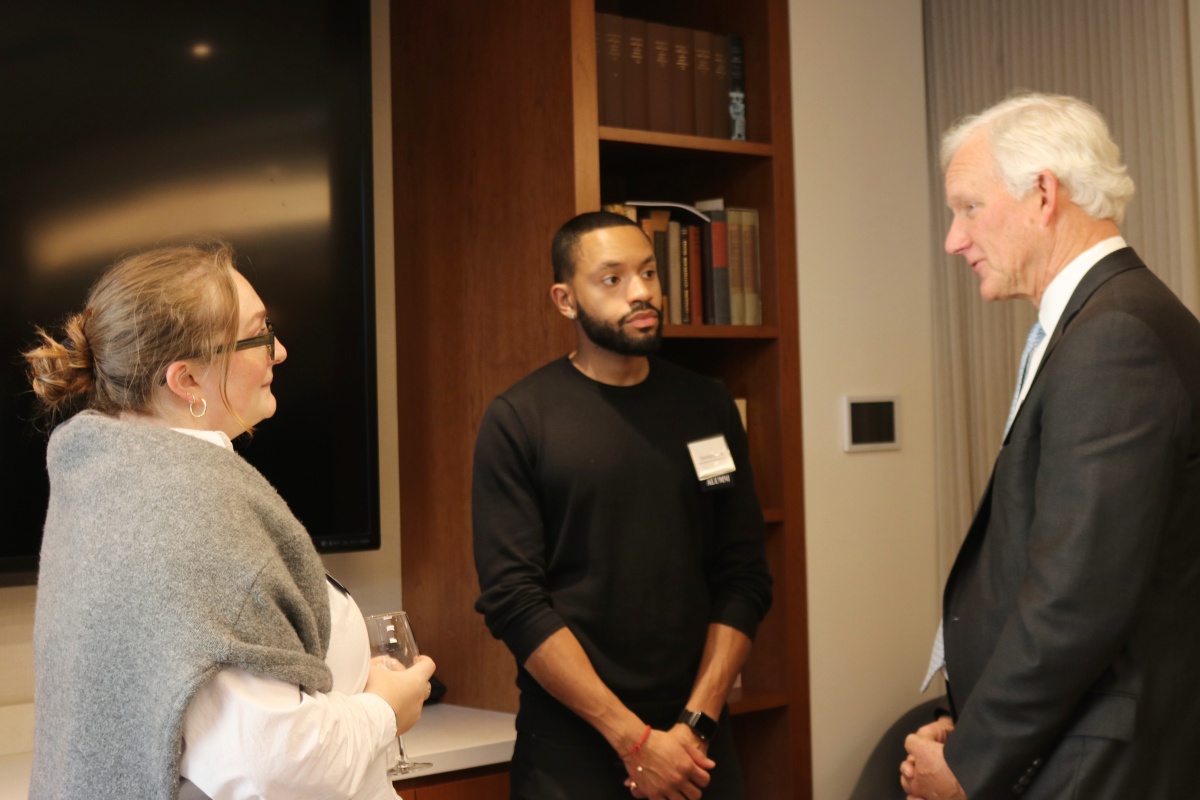 Guests mingle at the 2024 O'Neill Fellows reception.