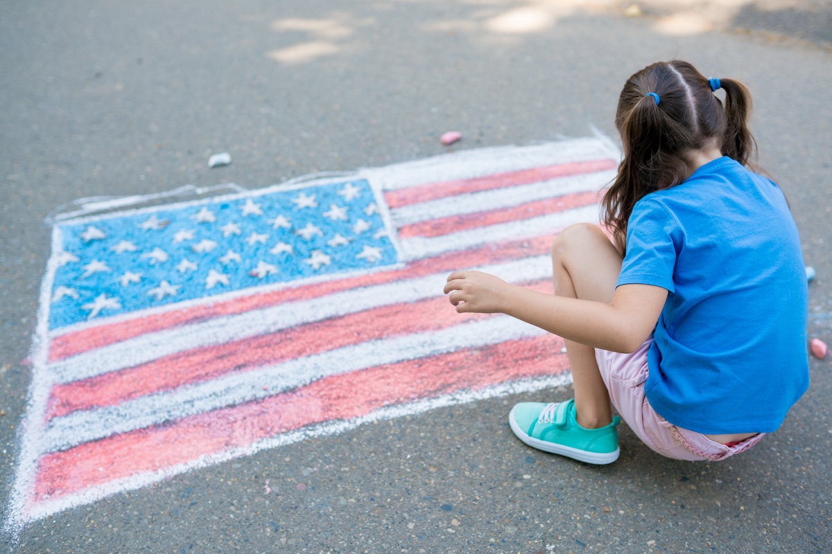 American flag drawing