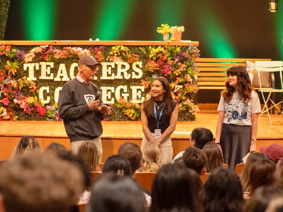 President Bailey participates in a variety show as part of New Student Orientation.